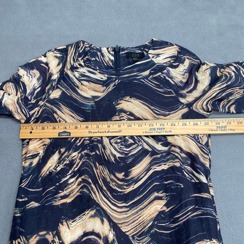 COS Cotton Silk Mod Abstract Artsy Print Sheath Dress Womens 4 Short Sleeve - Picture 8 of 13